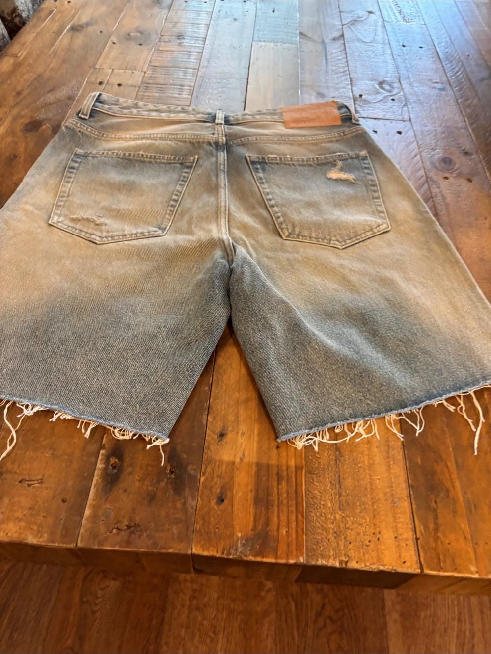 Bershka Light Blue Distressed Denim Shorts For Women.